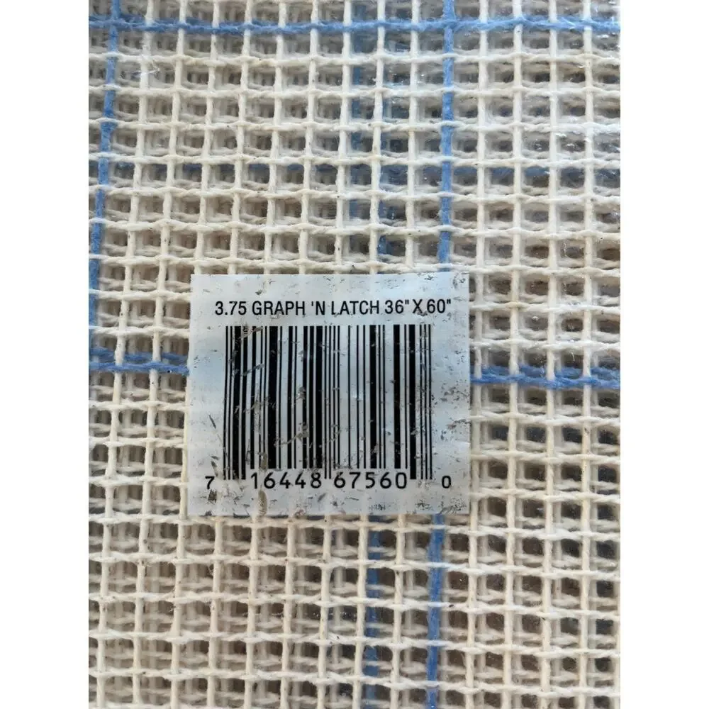 MCG Textiles 3.75 Graph N Latch Rug Canvas "36X60" NEW Made in USA - Picture 3 of 4